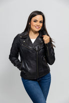 Princess Fashion Lambskin Leather Jacket Women's Fashion Moto Leather Jacket