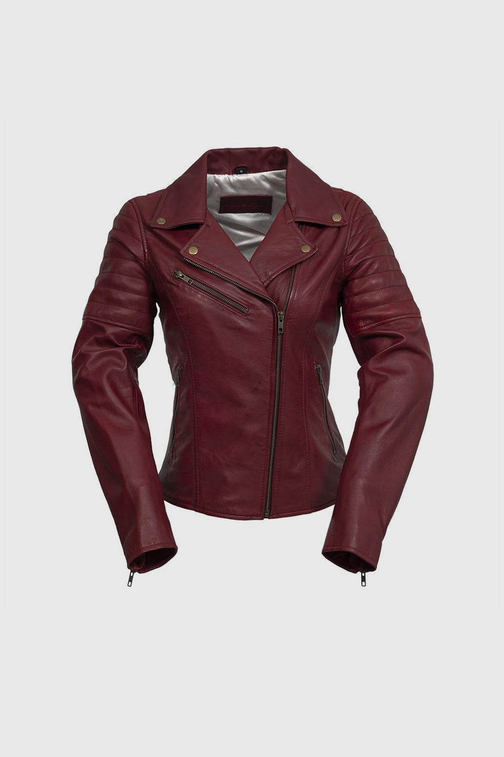 Princess Womens Moto Leather Jacket Oxblood Women's Fashion Moto Leather Jacket Whet Blu NYC