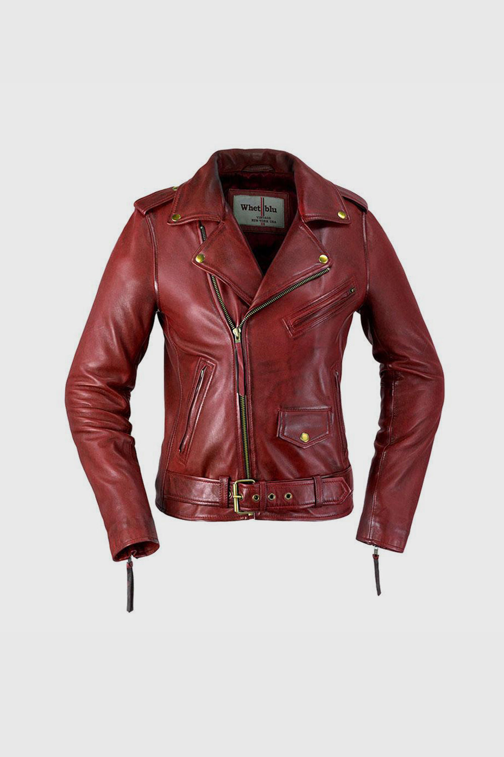 Rockstar - Womens Leather Jacket Women's Fashion Moto Leather Jacket Whet Blu NYC