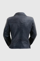 Chloe womens Fashion Leather Jacket Navy Blue Women's Leather Jacket Whet Blu NYC