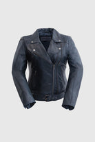 Chloe womens Fashion Leather Jacket Navy Blue Women's Leather Jacket Whet Blu NYC