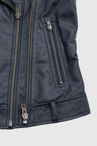 Chloe womens Fashion Leather Jacket Navy Blue Women's Leather Jacket Whet Blu NYC