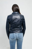 Chloe womens Fashion Leather Jacket Navy Blue Women's Leather Jacket Whet Blu NYC