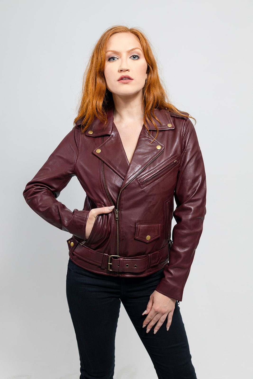 Rebel Womens Leather Jacket Oxblood Women's Leather Jacket Whet Blu NYC