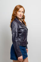 Chloe Womens Fashion Leather Jacket Violet Women's Leather Jacket Whet Blu NYC