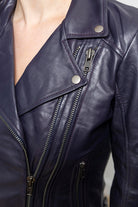 Chloe Womens Fashion Leather Jacket Violet Women's Leather Jacket Whet Blu NYC