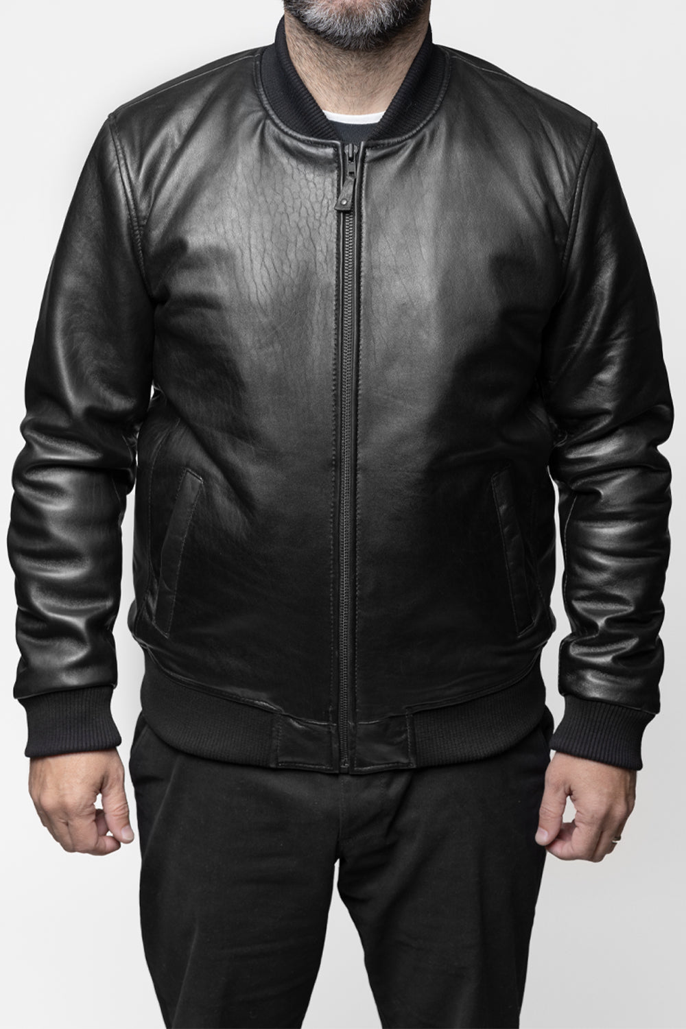 Dravis Mens Leather Bomber Jacket Men's New Zealand Lambskin Jacket