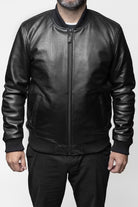 Dravis Mens Leather Bomber Jacket Men's New Zealand Lambskin Jacket Whet Blu NYC