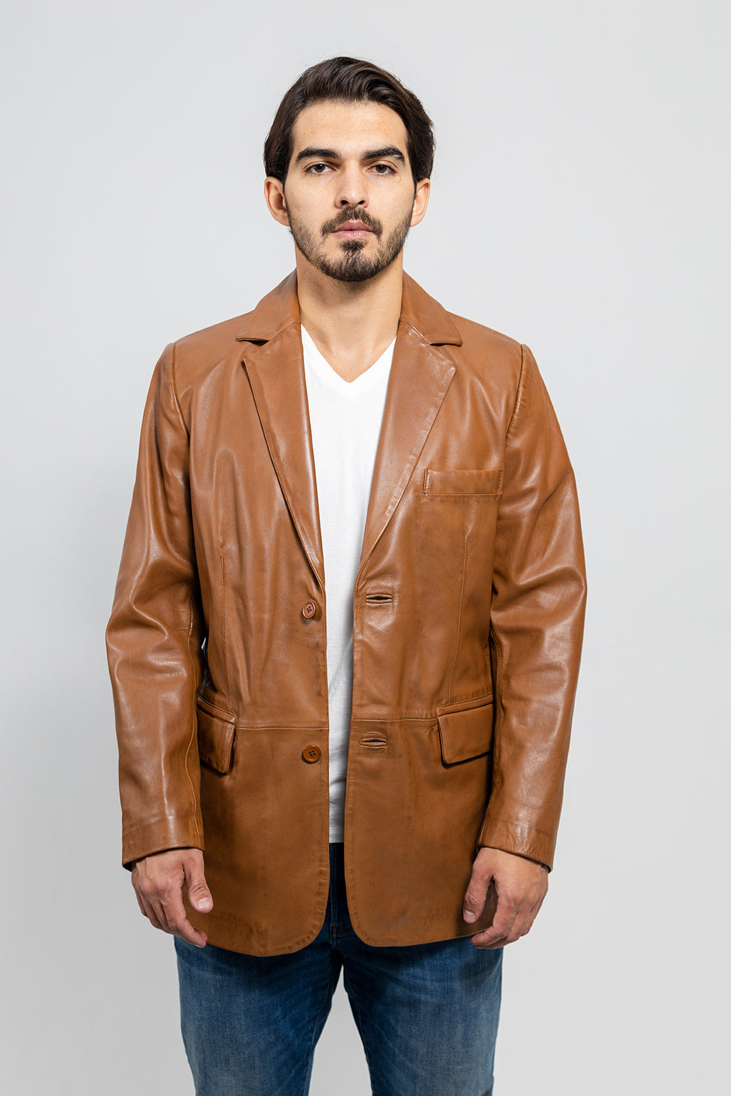 Esquire Mens Leather Jacket Whiskey Men's Leather Jacket