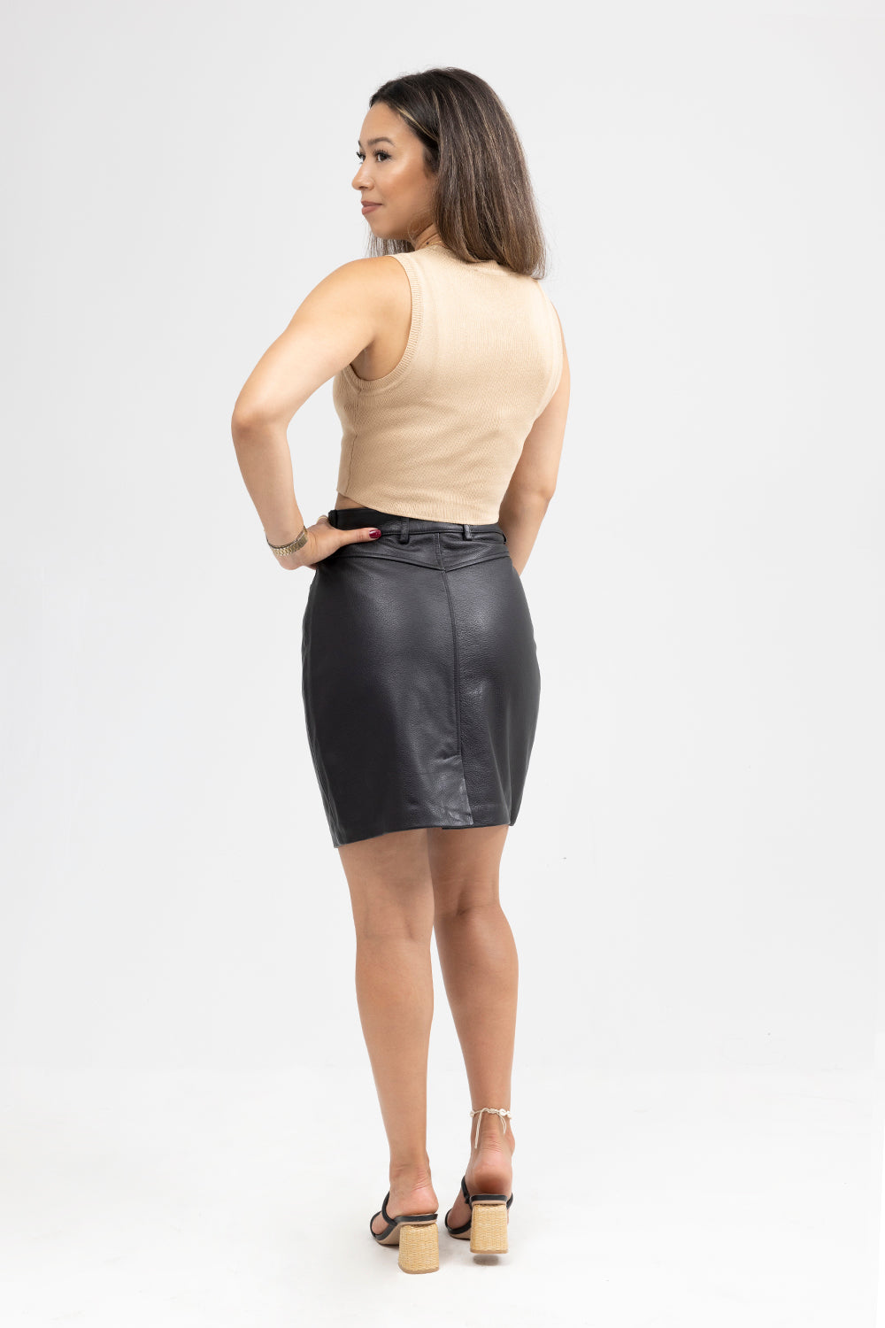 Fashion Leather Pencil Skirt Maddie Whet Blu NYC