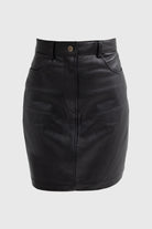 Fashion Leather Pencil Skirt Maddie Whet Blu NYC