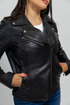 Princess Fashion Lambskin Leather Jacket Women's Fashion Moto Leather Jacket Whet Blu NYC