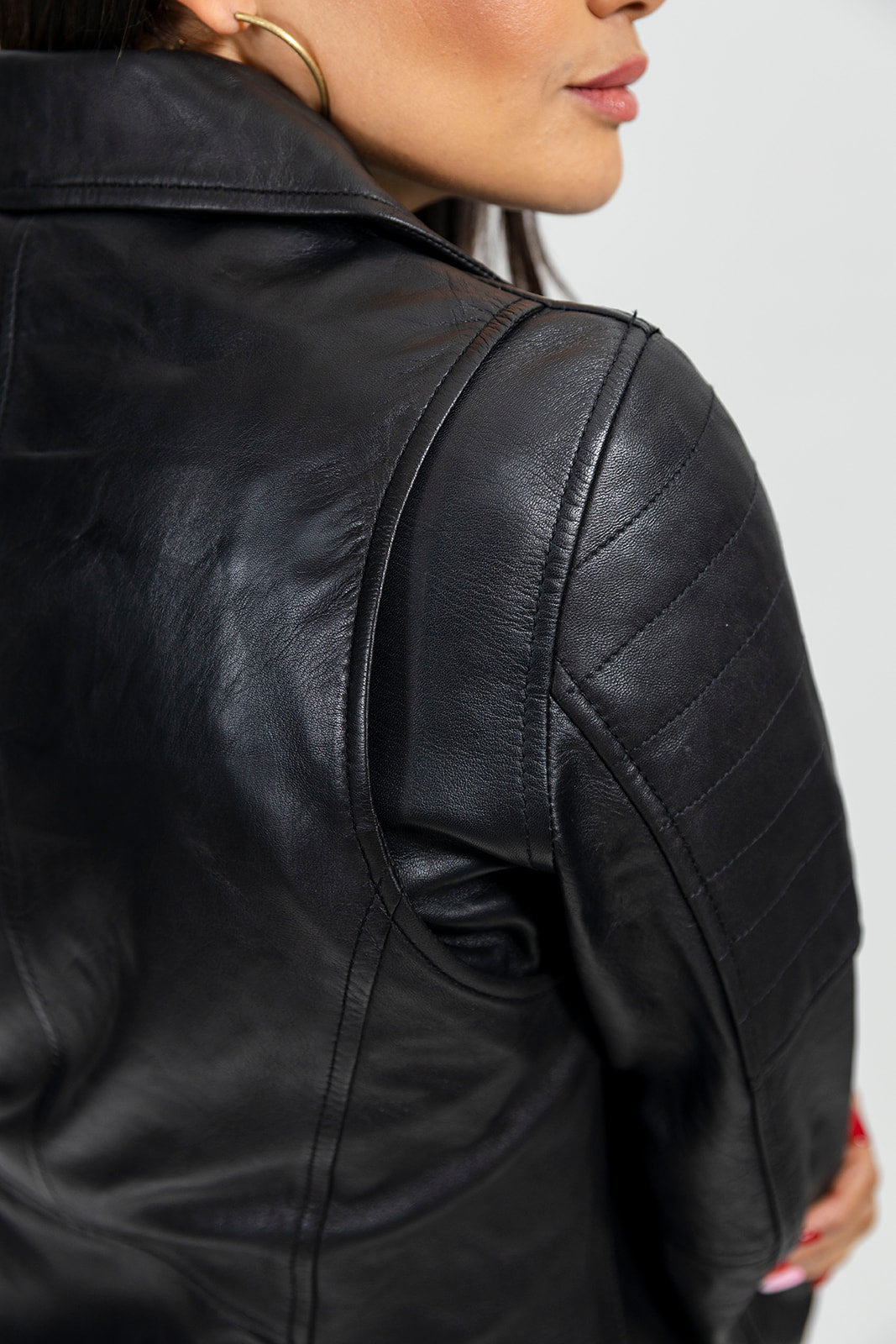 Princess Fashion Lambskin Leather Jacket Women's Fashion Moto Leather Jacket