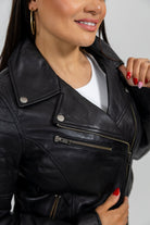 Princess Fashion Lambskin Leather Jacket Women's Fashion Moto Leather Jacket Whet Blu NYC