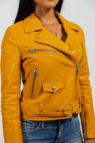 Remy - Women's Vegan Faux Leather Jacket (Mustard) Women's Vegan Faux Leather Jacket Whet Blu NYC