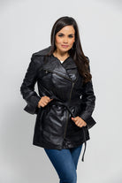 Traci Leather Trench Coat Women's Leather Jacket Whet Blu NYC