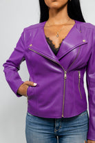 Violet Women's Vegan Faux Leather Jacket Women's Vegan Faux Leather Jacket Whet Blu NYC