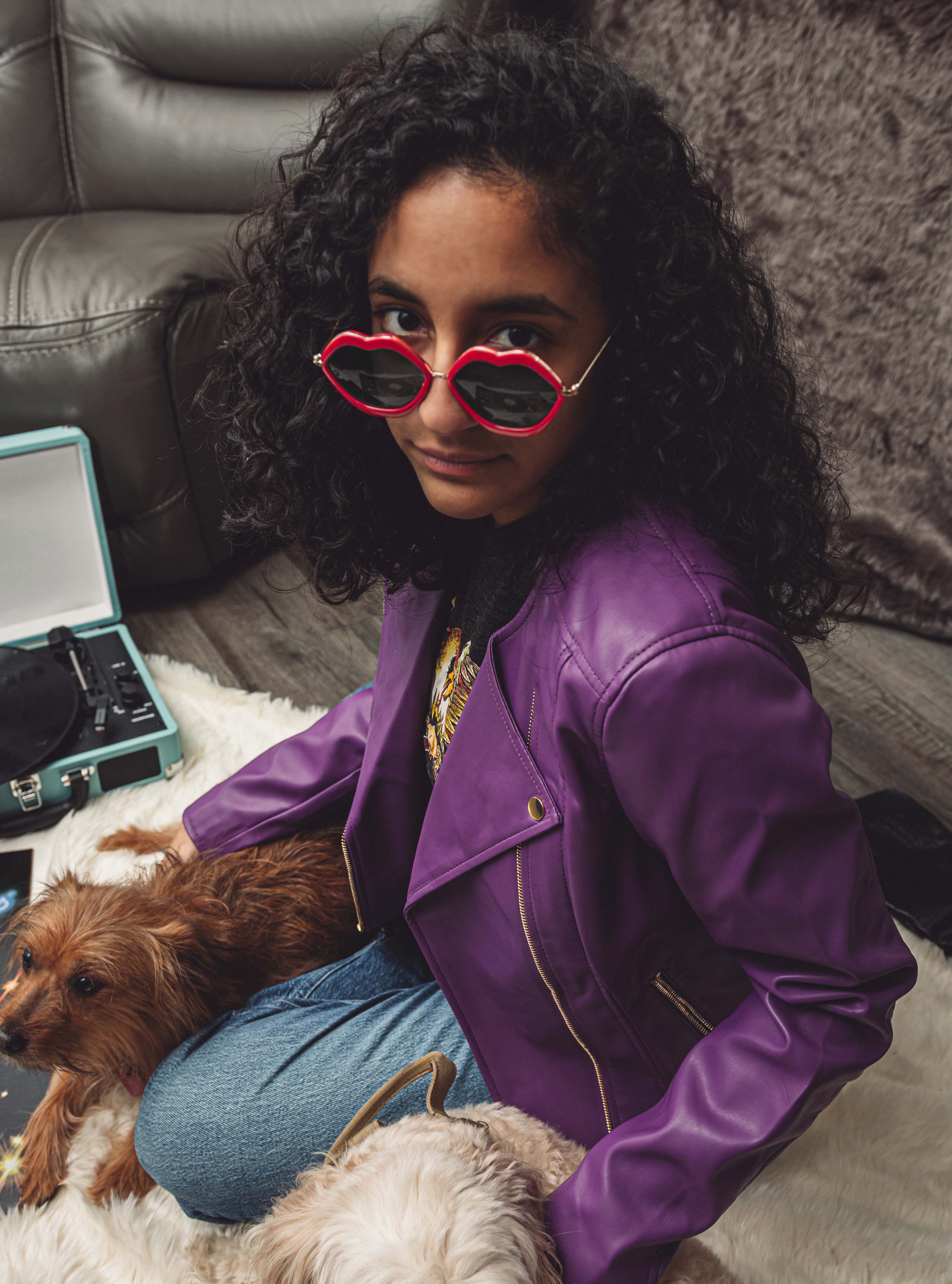Violet Women's Vegan Faux Leather Jacket